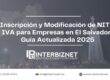 Proceso de inscripción, modificación y reposición de tarjeta NIT e IVA para personas jurídicas en El Salvador